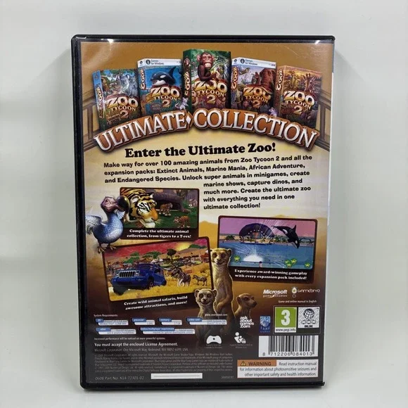 Zoo Tycoon 2: Ultimate Collection (PC, 2008) *Disc 1 & 2 Only* Missing Disc 1 - Picture 2 of 8